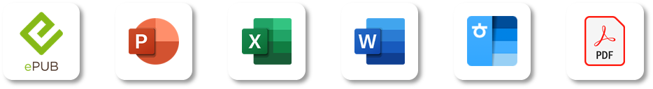 epub, 파워포인트, 익셀, 워드, 한글, pdf 지원